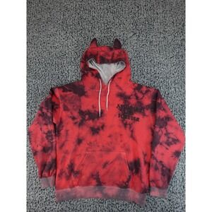 Assholes Live Forever Devil Horn Tie Dye Hoodie Red Black Medium Streetwear